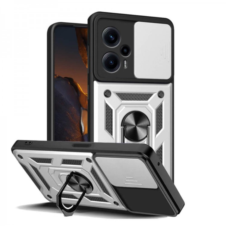 Bodycell Armor Slide Cover Case Xiaomi Poco F5  Silver