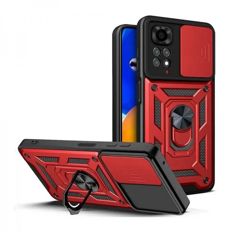 Bodycell Armor Slide Cover Case Xiaomi Note 12 Pro 4G Red
