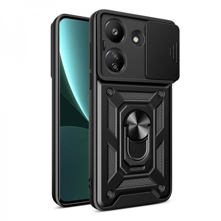 Bodycell Armor Slide Cover Case Xiaomi Redmi 13C 4G/Poco C65 Black