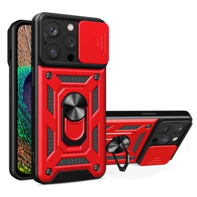 Bodycell Armor Slide Cover Case iPhone 16 Pro Max Red