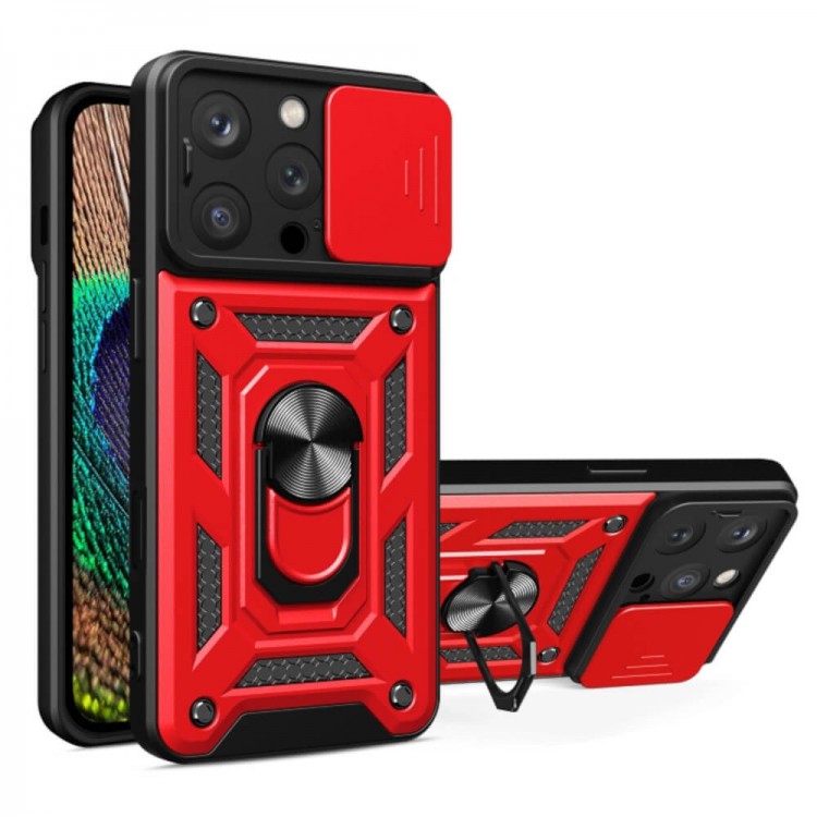 Bodycell Armor Slide Cover Case iPhone 16 Pro Max Red
