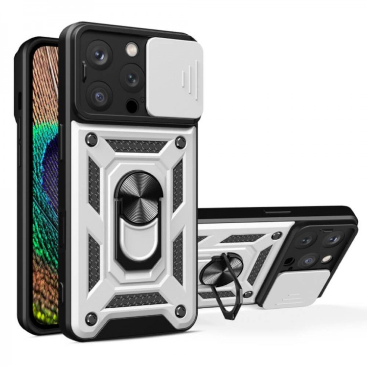 Bodycell Armor Slide Cover Case iPhone 16 Pro Max Silver