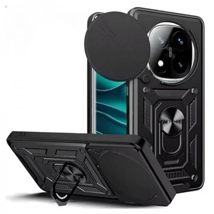 Bodycell Armor Slide Cover Case Xiaomi Note 14 Pro Plus 5G Black