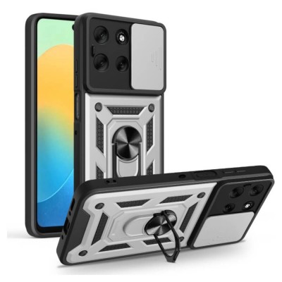 Bodycell Armor Slide Cover Case Motorola G56 Silver