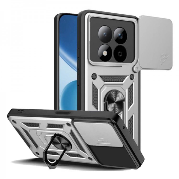 Bodycell Armor Slide Cover Case Xiaomi Note 15 Pro 5G Silver