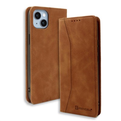 Bodycell Book Case Pu Leather iPhone 15  Brown