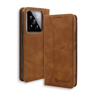 Bodycell Book Case Pu Leather Xiaomi 14 Pro Brown