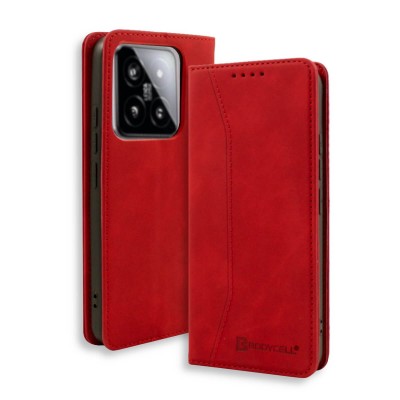 Bodycell Book Case Pu Leather Xiaomi 14 Pro Red