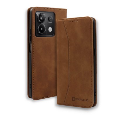 Bodycell Book Case Pu Leather Xiaomi Note 13 Pro 5G/Poco X6 5G Brown