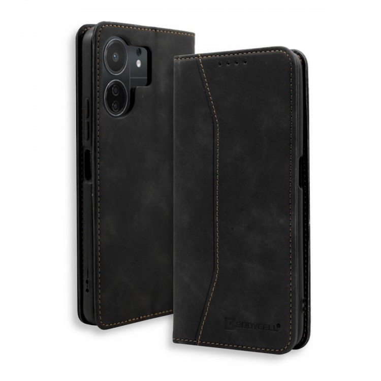 Bodycell Book Case Pu Leather Xiaomi Redmi 13C 4G/5G/Poco C65 Black