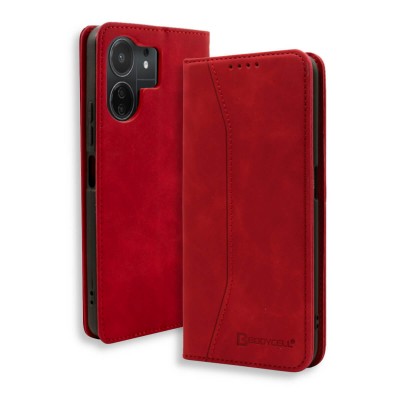 Bodycell Book Case Pu Leather Xiaomi Redmi 13C 4G/5G/Poco C65 Red