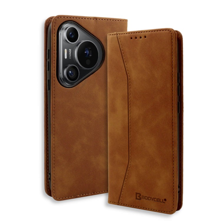 Bodycell Book Case Pu Leather Huawei Pura 70  Brown