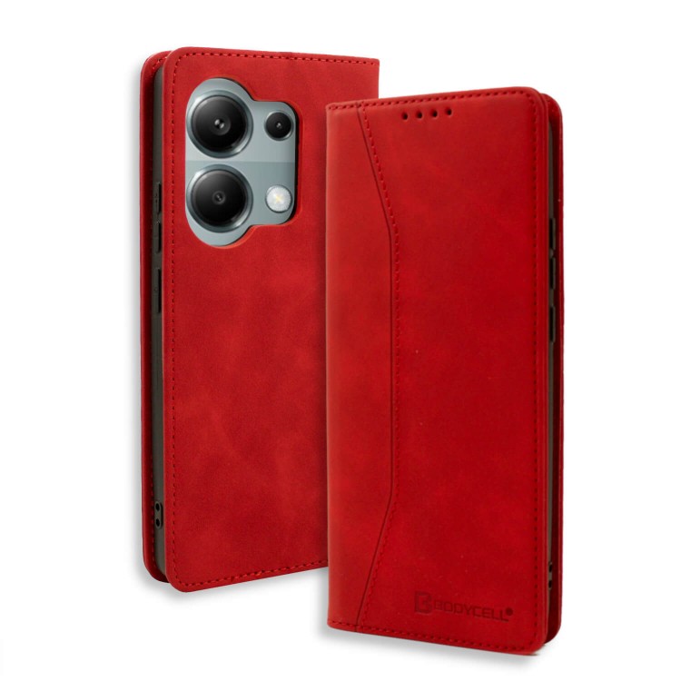 Bodycell Book Case Pu Leather Xiaomi Note 13 Pro 4G/Poco M6 Pro 4G Red