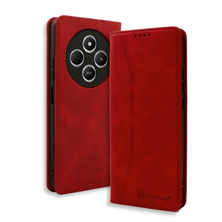 Bodycell Book Case Pu Leather Xiaomi Redmi 14C 4G/Poco C75 4G/5G Red