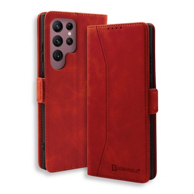 Bodycell Book Case Pu Leather Samsung S25 Ultra 5G Red