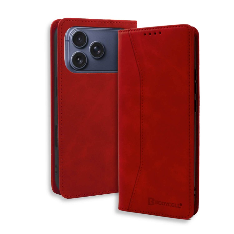 Bodycell Book Case Pu Leather iPhone 17 Pro Max Red