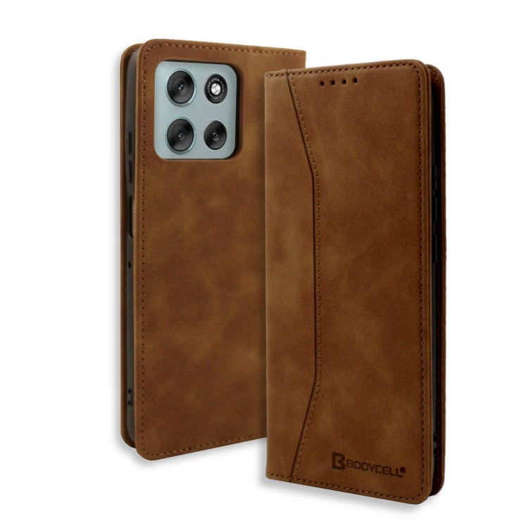 Bodycell Book Case Pu Leather Motorola G56 Brown