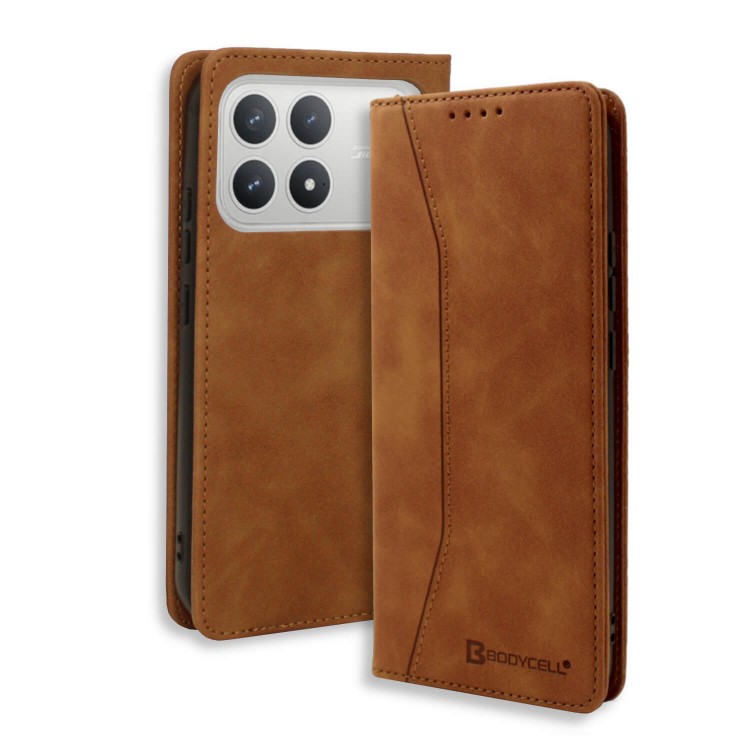 Bodycell Book Case Pu Leather Xiaomi Poco F8 Pro 5G Brown
