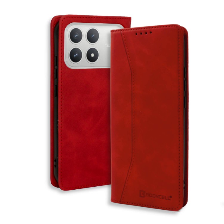 Bodycell Book Case Pu Leather Xiaomi Poco F8 Pro 5G Red