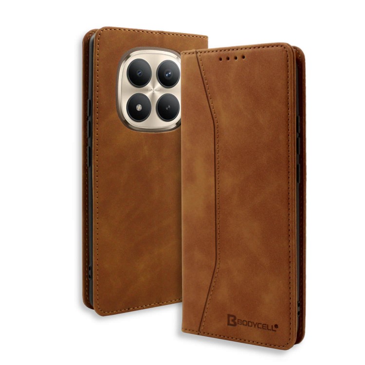 Bodycell Book Case Pu Leather Xiaomi Note 15 Pro 4G Brown