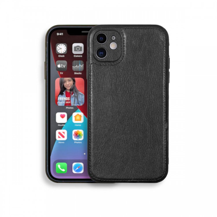 Bodycell Prestige Leather Backcover iPhone 12  Black