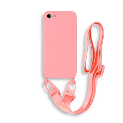 Bodycell Silicon Case με Λουρακι iPhone 7/8/SE Pink