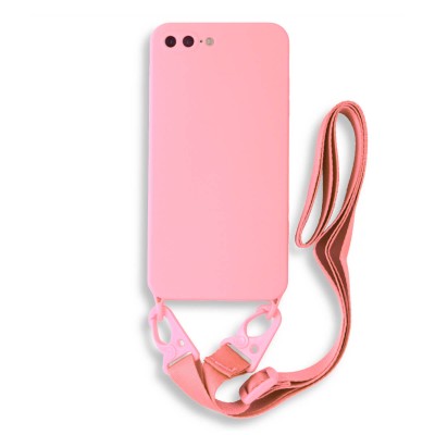 Bodycell Silicon Case με Λουρακι iPhone 7/8 Plus Pink