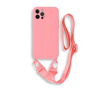 Bodycell Silicon Case με Λουρακι iPhone 12 Pro Max Pink