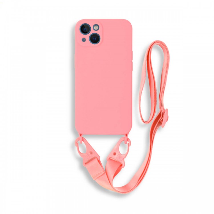 Bodycell Silicon Case με Λουρακι iPhone 13 Pink