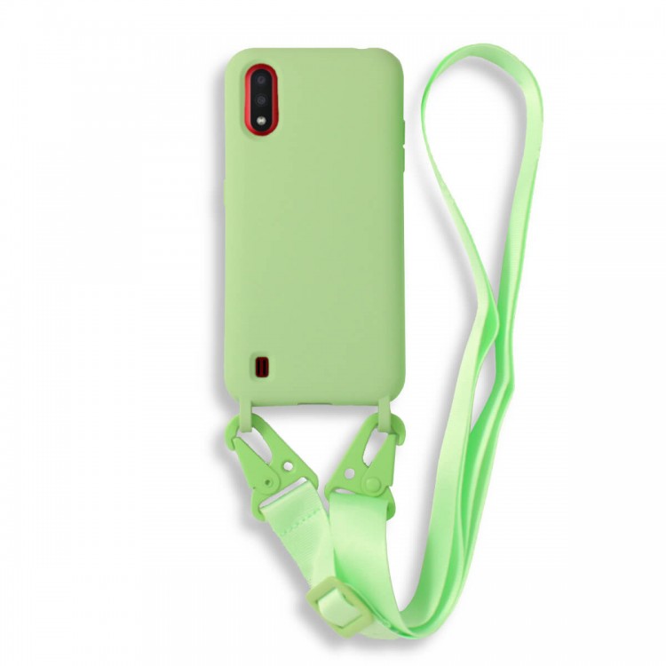 Bodycell Silicon Case με Λουρακι Samsung A01 Green
