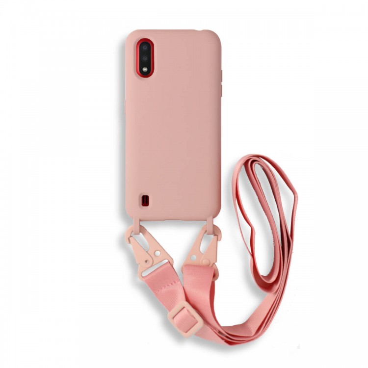 Bodycell Silicon Case με Λουρακι Samsung A01 Pink