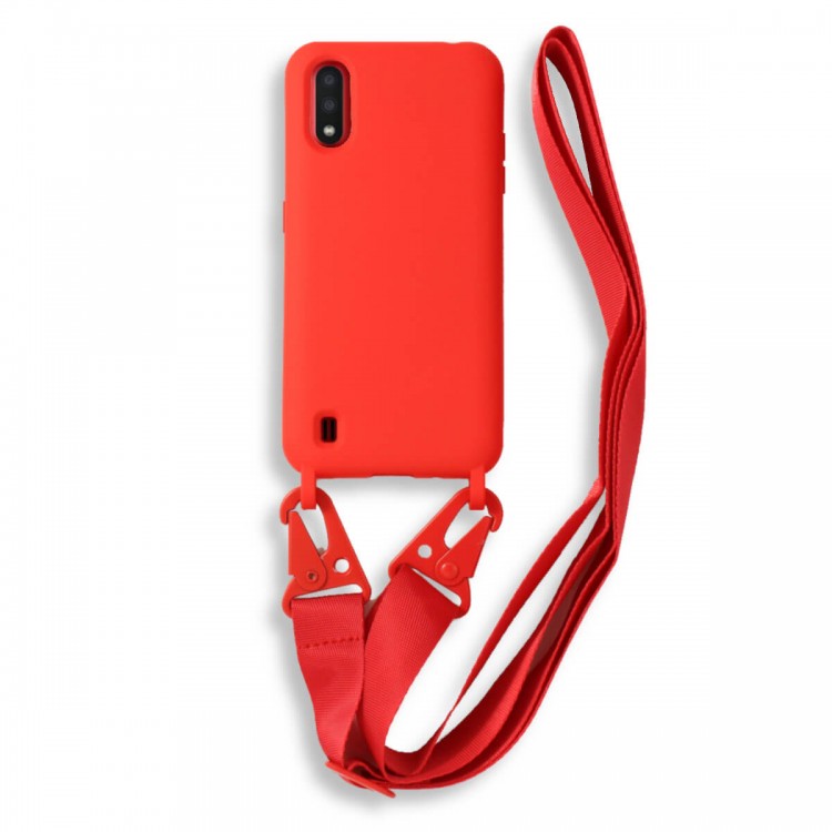 Bodycell Silicon Case με Λουρακι Samsung A01 Red