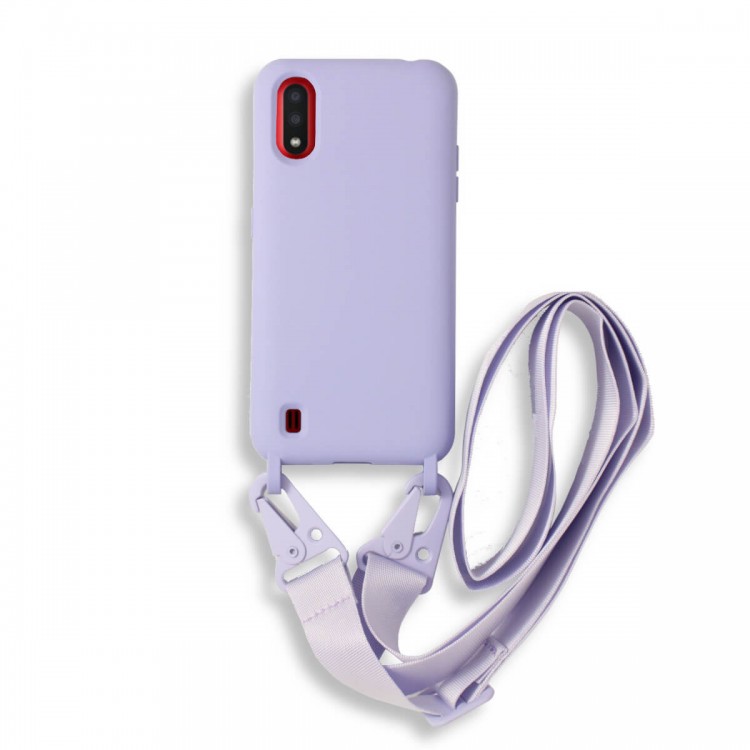 Bodycell Silicon Case με Λουρακι Samsung A01 Violet