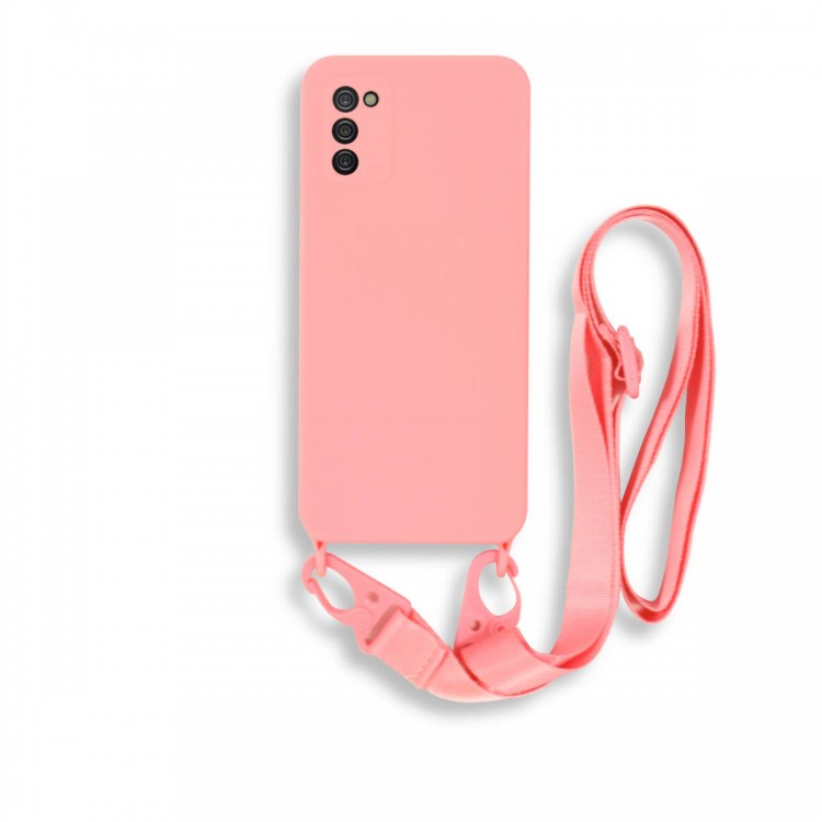 Bodycell Silicon Case με Λουρακι Samsung A02s Pink