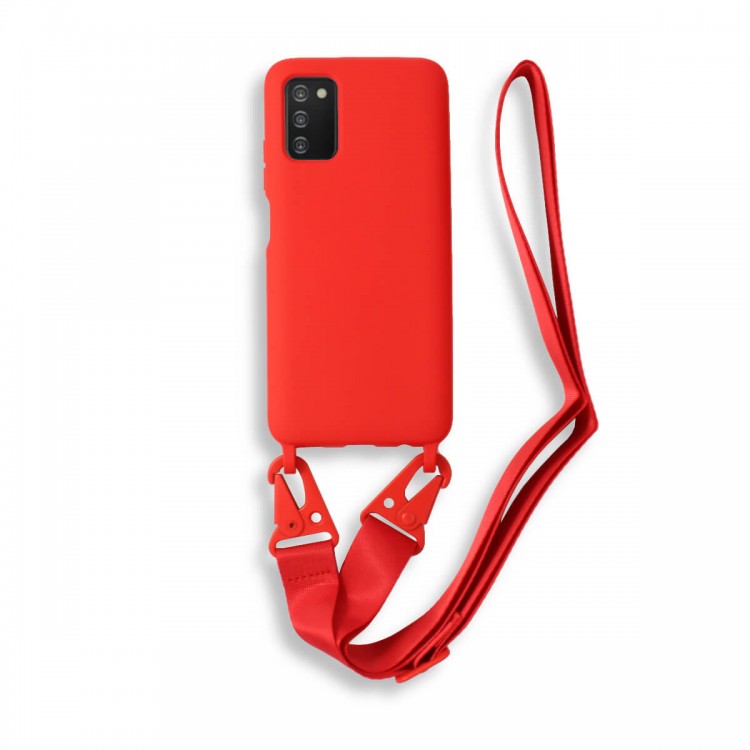 Bodycell Silicon Case με Λουρακι Samsung A03s Red