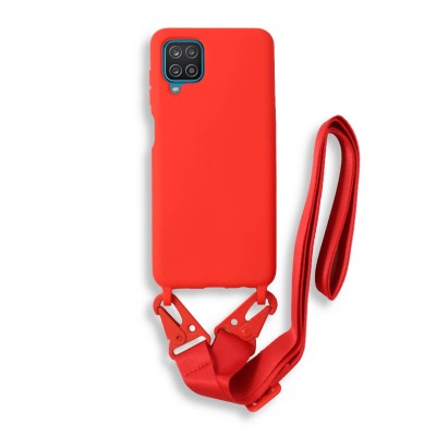 Bodycell Silicon Case με Λουρακι Samsung A12 Red