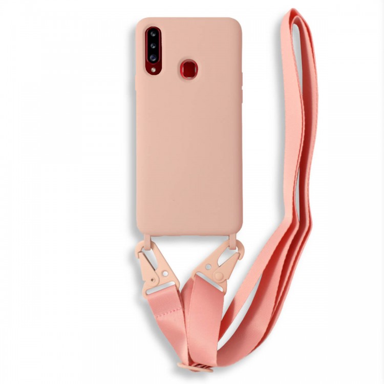 Bodycell Silicon Case με Λουρακι Samsung A20s Pink