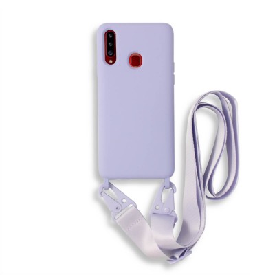 Bodycell Silicon Case με Λουρακι Samsung A20s Violet