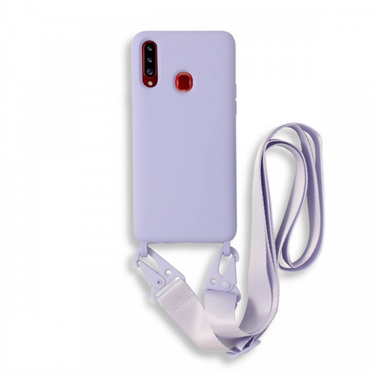 Bodycell Silicon Case με Λουρακι Samsung A20s Violet
