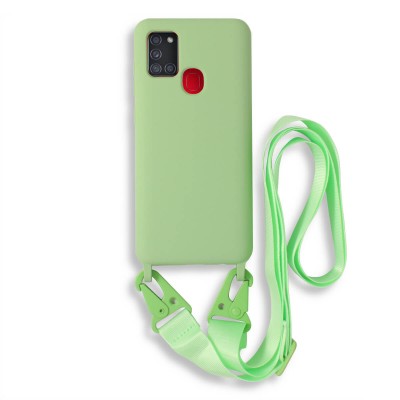 Bodycell Silicon Case με Λουρακι Samsung A21s Green