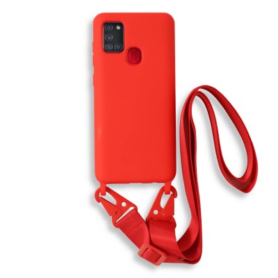 Bodycell Silicon Case με Λουρακι Samsung A21s Red