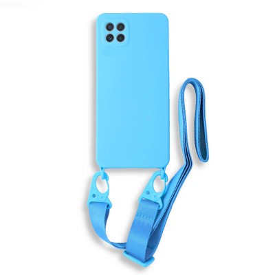 Bodycell Silicon Case με Λουρακι Samsung A22 5G Blue