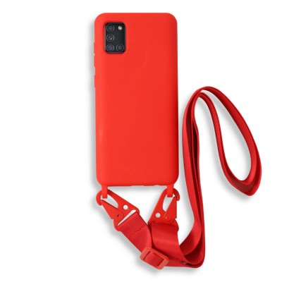 Bodycell Silicon Case με Λουρακι Samsung A31 Red