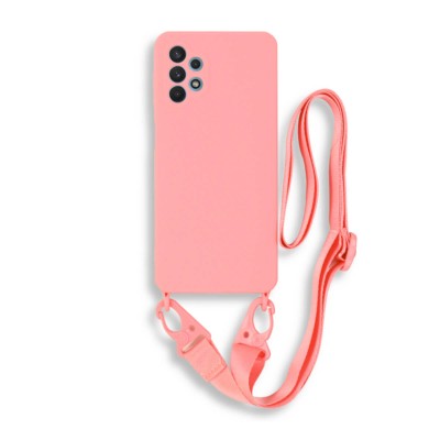 Bodycell Silicon Case με Λουρακι Samsung A32 5G Pink
