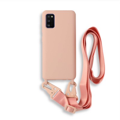 Bodycell Silicon Case με Λουρακι Samsung A41 Pink