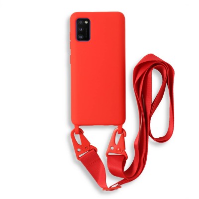 Bodycell Silicon Case με Λουρακι Samsung A41 Red
