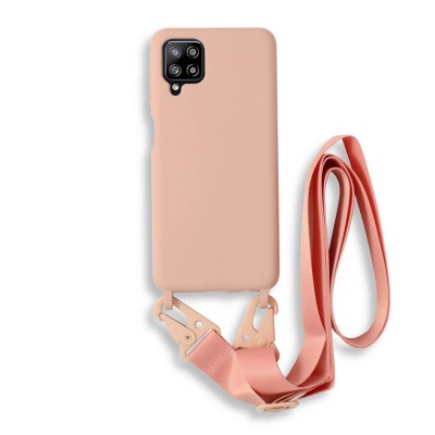 Bodycell Silicon Case με Λουρακι Samsung A42 5G Pink
