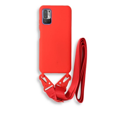 Bodycell Silicon Case με Λουρακι Xiaomi Note 10 5G/Note 10T 5G/Poco M3 Pro 4G/5G Red