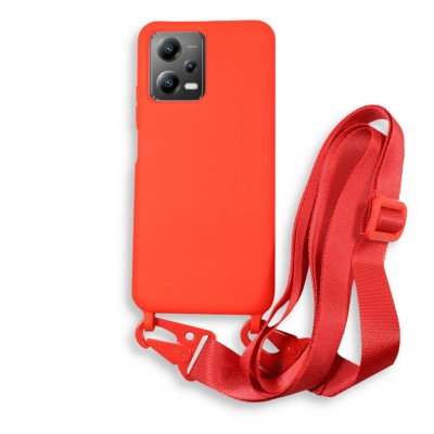Bodycell Silicon Case με Λουρακι Xiaomi Poco X5/Note 12 5G Red