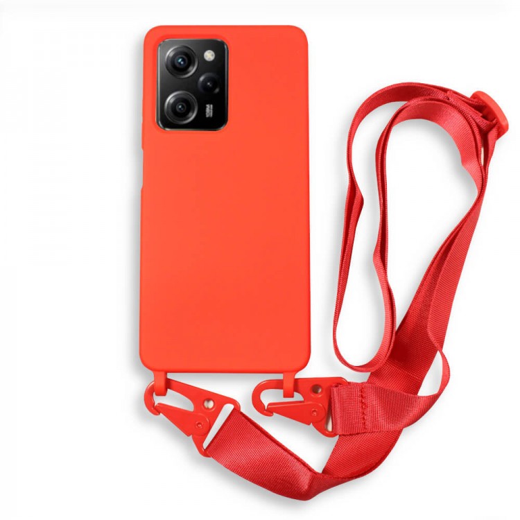 Bodycell Silicon Case με Λουρακι Xiaomi Poco X5 Pro/Note 12 Pro 5G Red